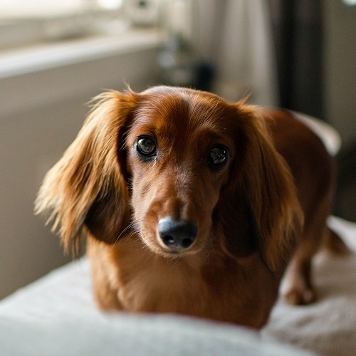 brown dog looking in front